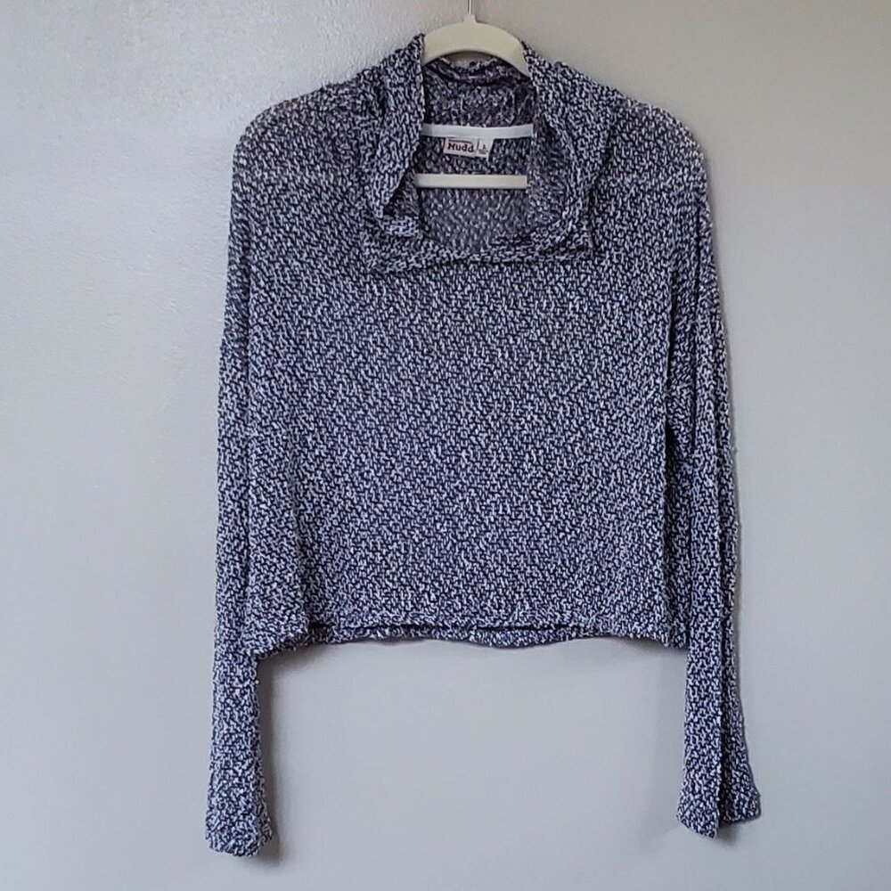 MUDD Grey Mesh Knitted with Long Sleeves Hoody. Size L